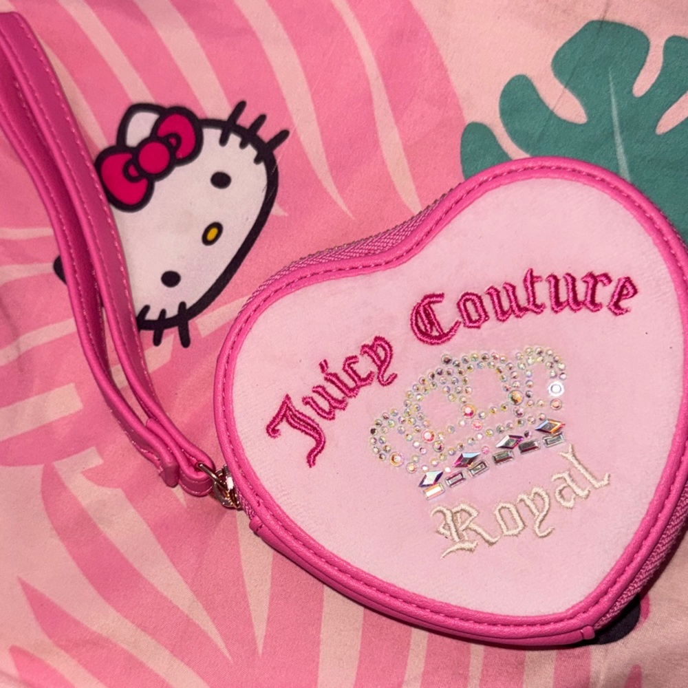 Juicy Couture Pink Heart-Shaped Kids Wristlet